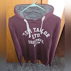 Tom Tailor Men's Maroon Hoodie Sweater